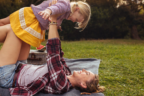 Mother and daughter enjoying a day in nature