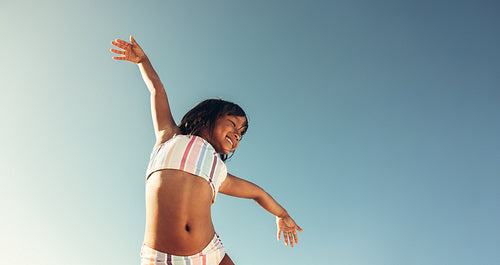 Feeling happy at the beach