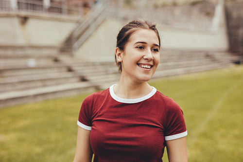 Young girl at high school campus
