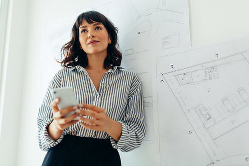 Portrait of businesswoman standing in office