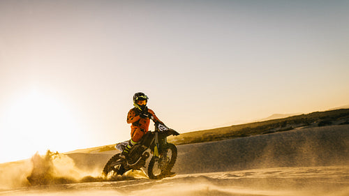 Motor biking in the desert