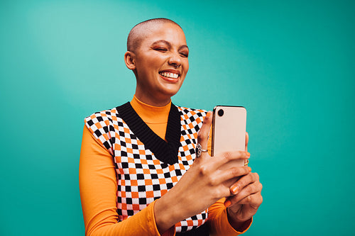 Taking a cute selfie