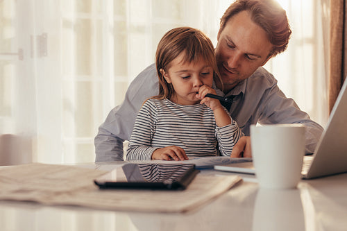 Father and daughter spending time together