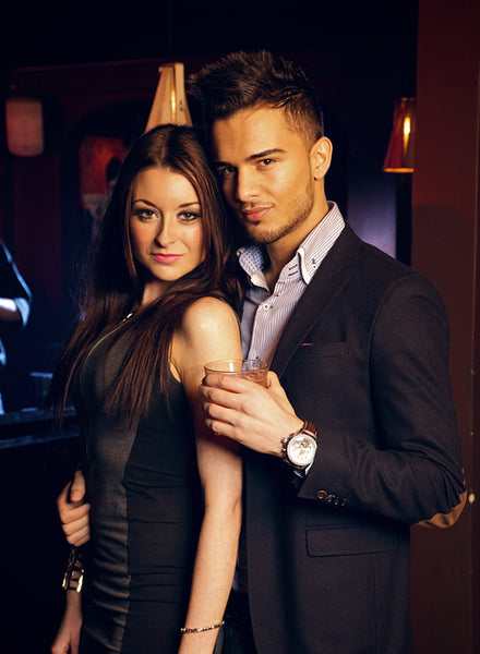 Young Couple on Posing on Cocktail Bar