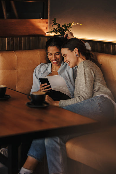 Female friends at cafe on a weekend