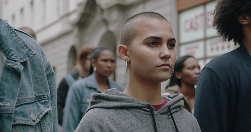 Group of activists on a nonviolent protest