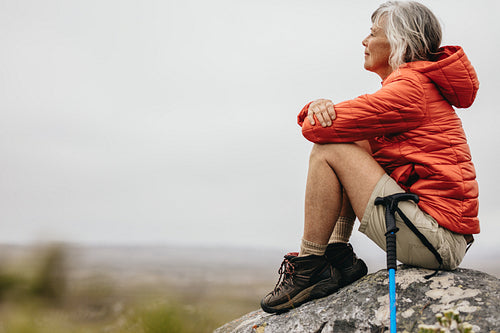 Woman enjoying the beauty of nature