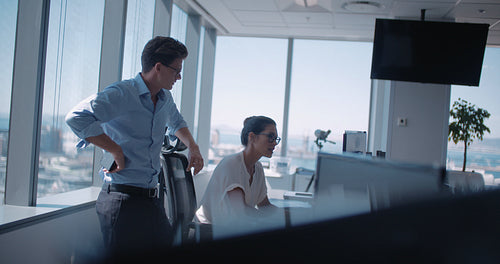 Business partners working together in office