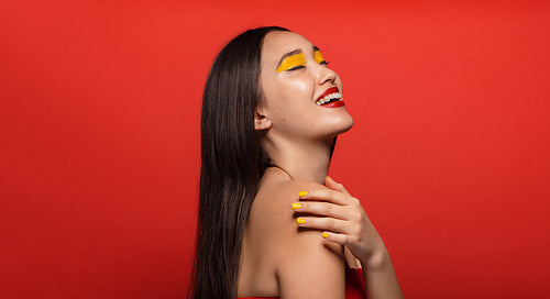 Female model with creative make up