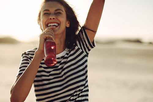 Woman enjoying refreshing drink
