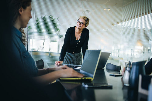 Team of business professionals in a meeting