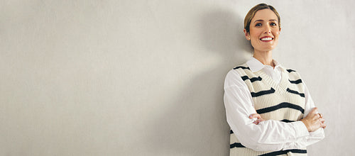 Portrait of a businesswoman smiling happily