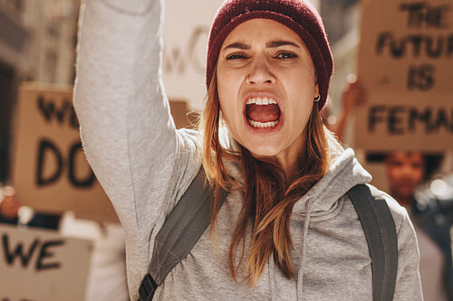 Woman protesting for their empowerment