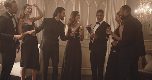 Group of friends having fun at a party