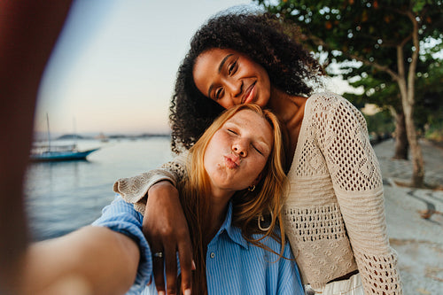 Young females posing for a selfie in Rio de Janeiro