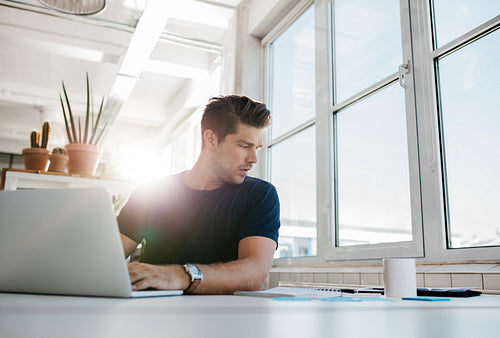 Business man working at his desk