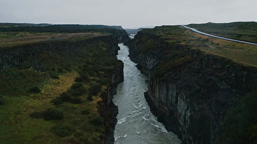 Drone view of river Hvita