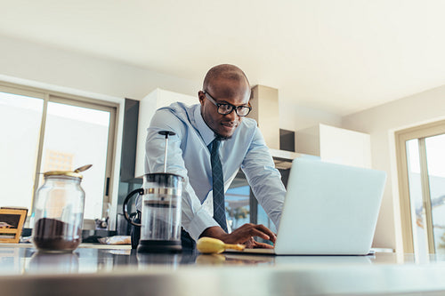 Businessman working at home