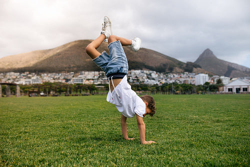 Boy playing in the ground