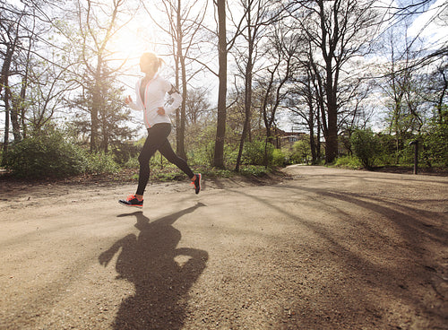 Healthy young woman jogging in park