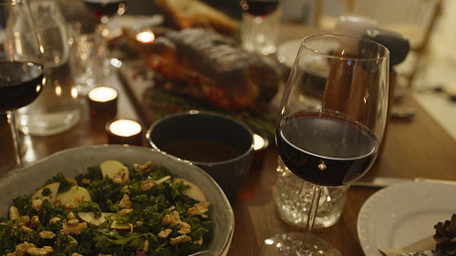 Thanksgiving dinner table