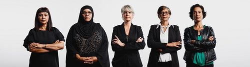 Group of multiethnic senior women