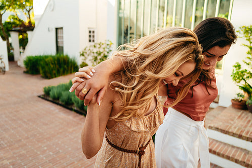 Female friends bonding during summer vacation