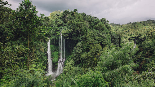 Waterfall in a tropical rain forest