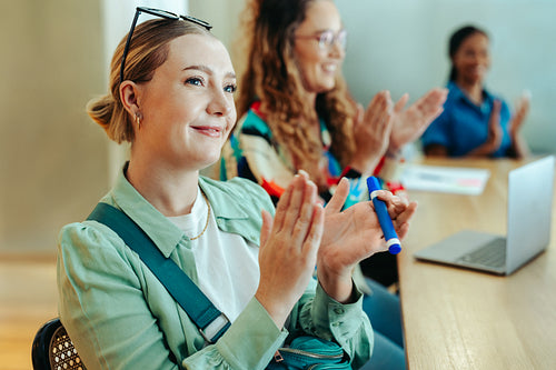 Casual meeting with marketing professionals