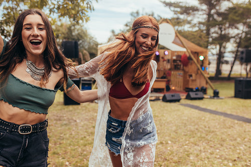 Hipsters enjoying at music festival