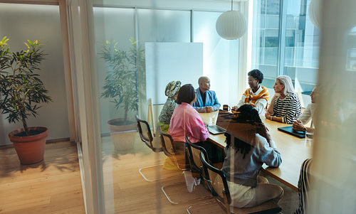 High-end agency meeting in a contemporary office setting