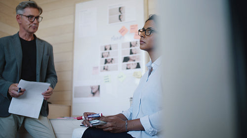 Business team brainstorming over new marketing strategies