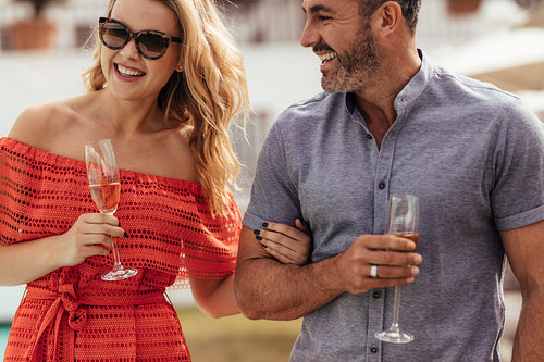 Beautiful couple having a great time together