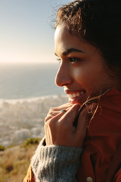 Relaxed african woman looking at a view