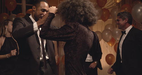 Beautiful couple dancing at gala night