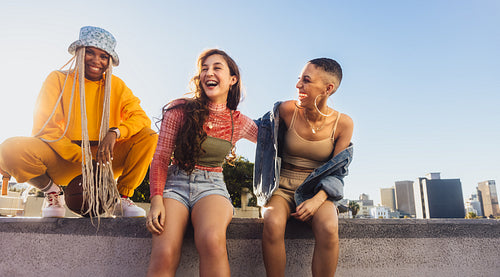 Enjoying girl time in the city