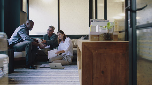 Marketing team discussing new ideas