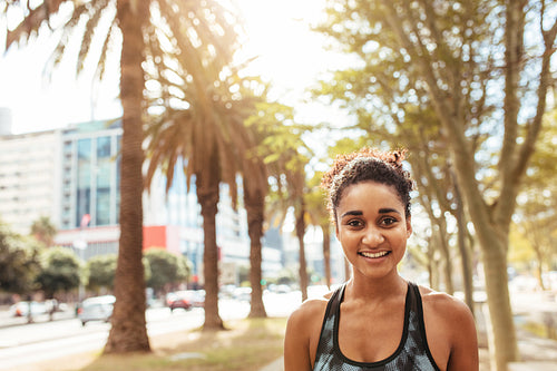Closeup of young female athlete