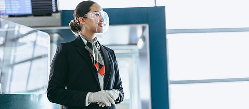 Airlines staff working during pandemic