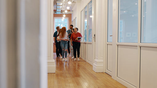 Group of college students going for the lecture