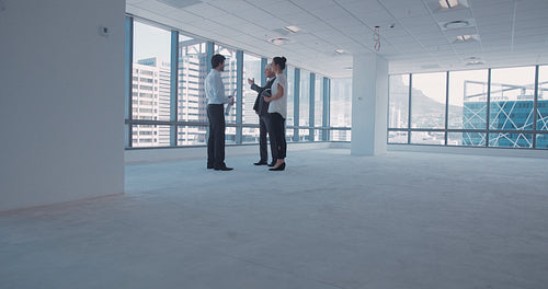 Architect meeting with clients