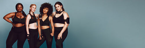 Diverse group of women in sportswear