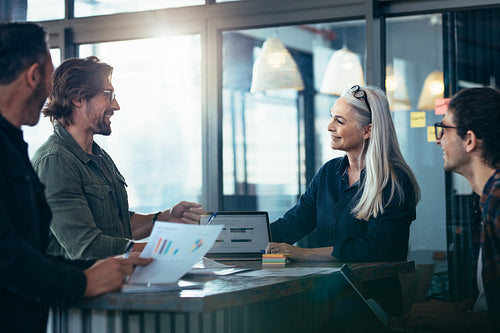 Business team brainstorming ideas in a meeting