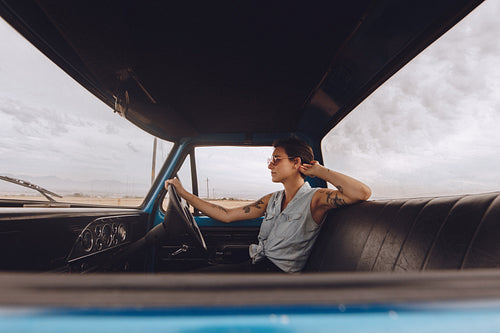 Woman going alone on a road trip
