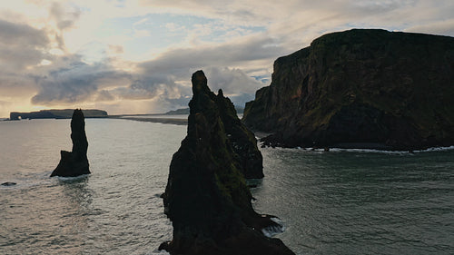 Rock formations at Reynisfjara beach on Iceland