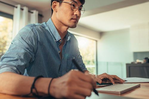 Architect working at his desk