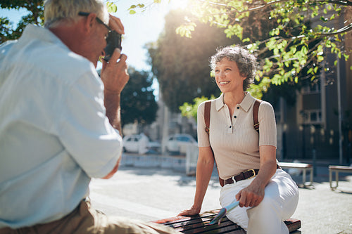 Attractive senior woman posing for a picture