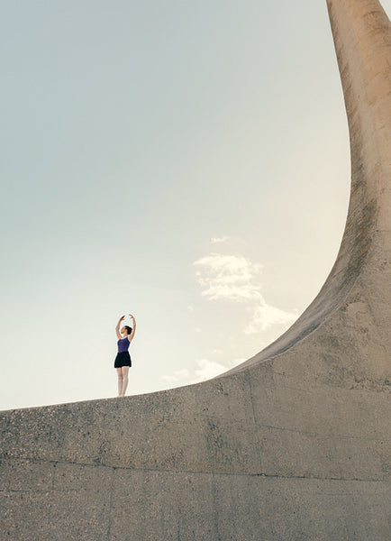 Female ballet dancer practicing dance moves