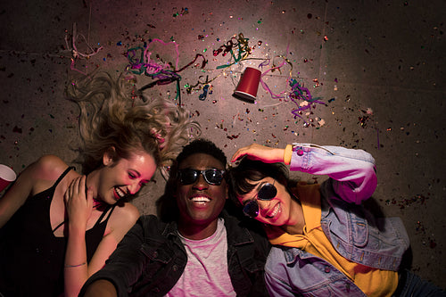 Friends at a house party