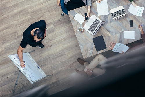Businessman sharing his ideas during a presentation
